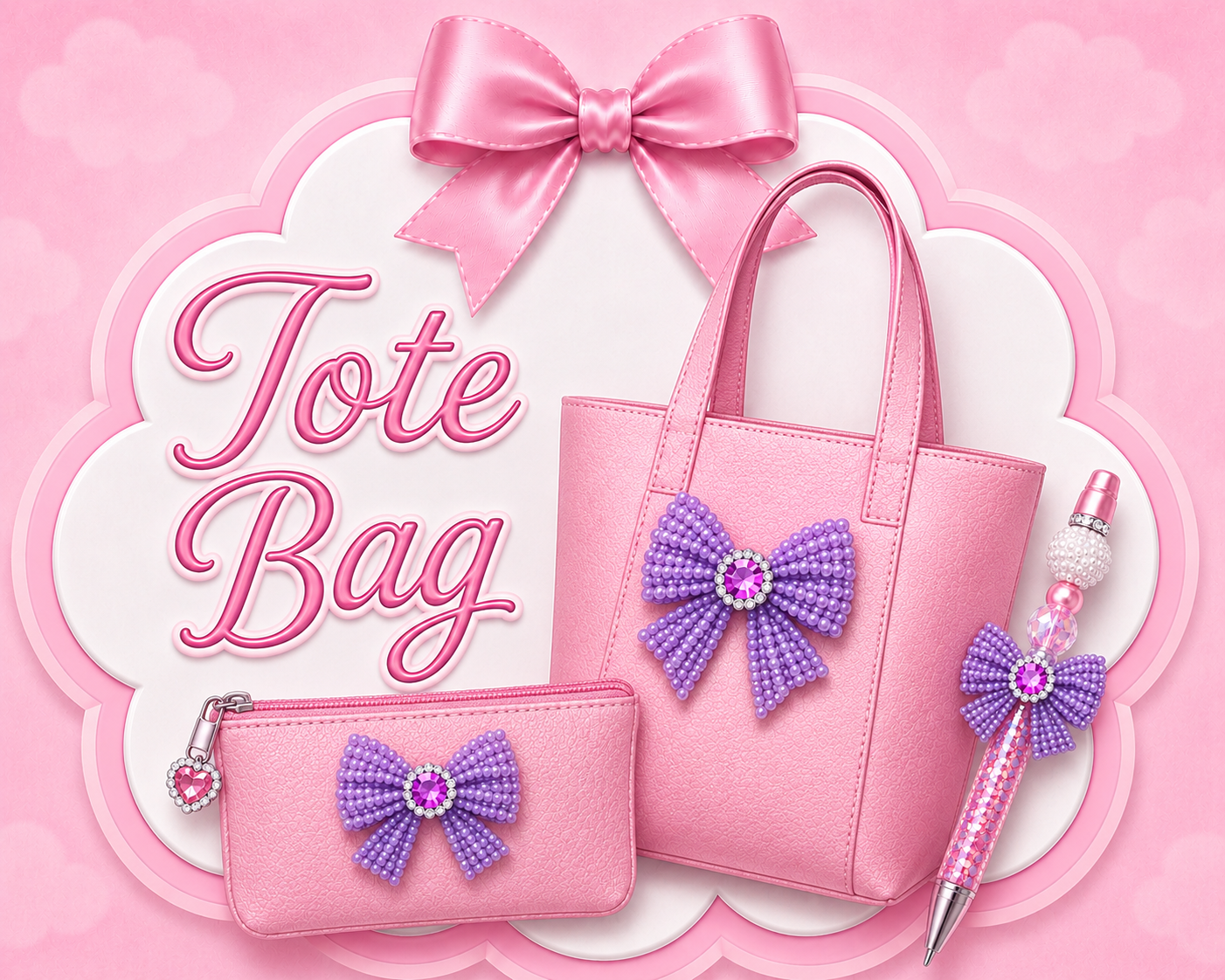 Tote Bag With Zipper Pouch