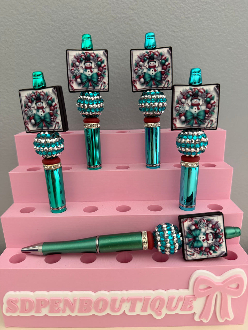 Snowman Wreath Beaded Pen