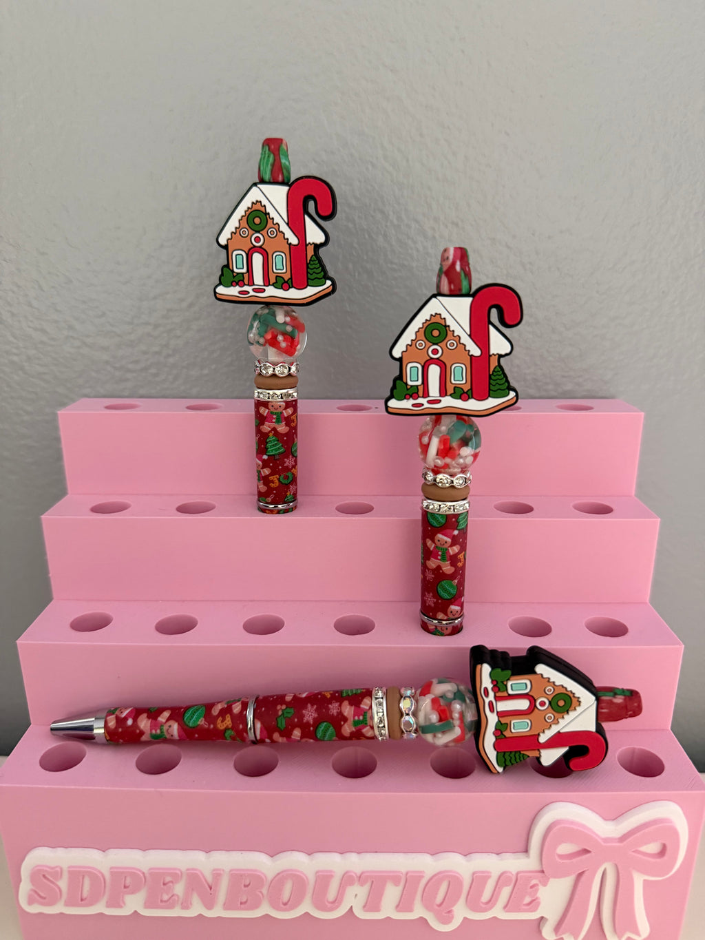 Gingerbread House Beaded Pen