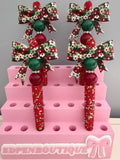 Christmas Flower Bow Beaded Pen