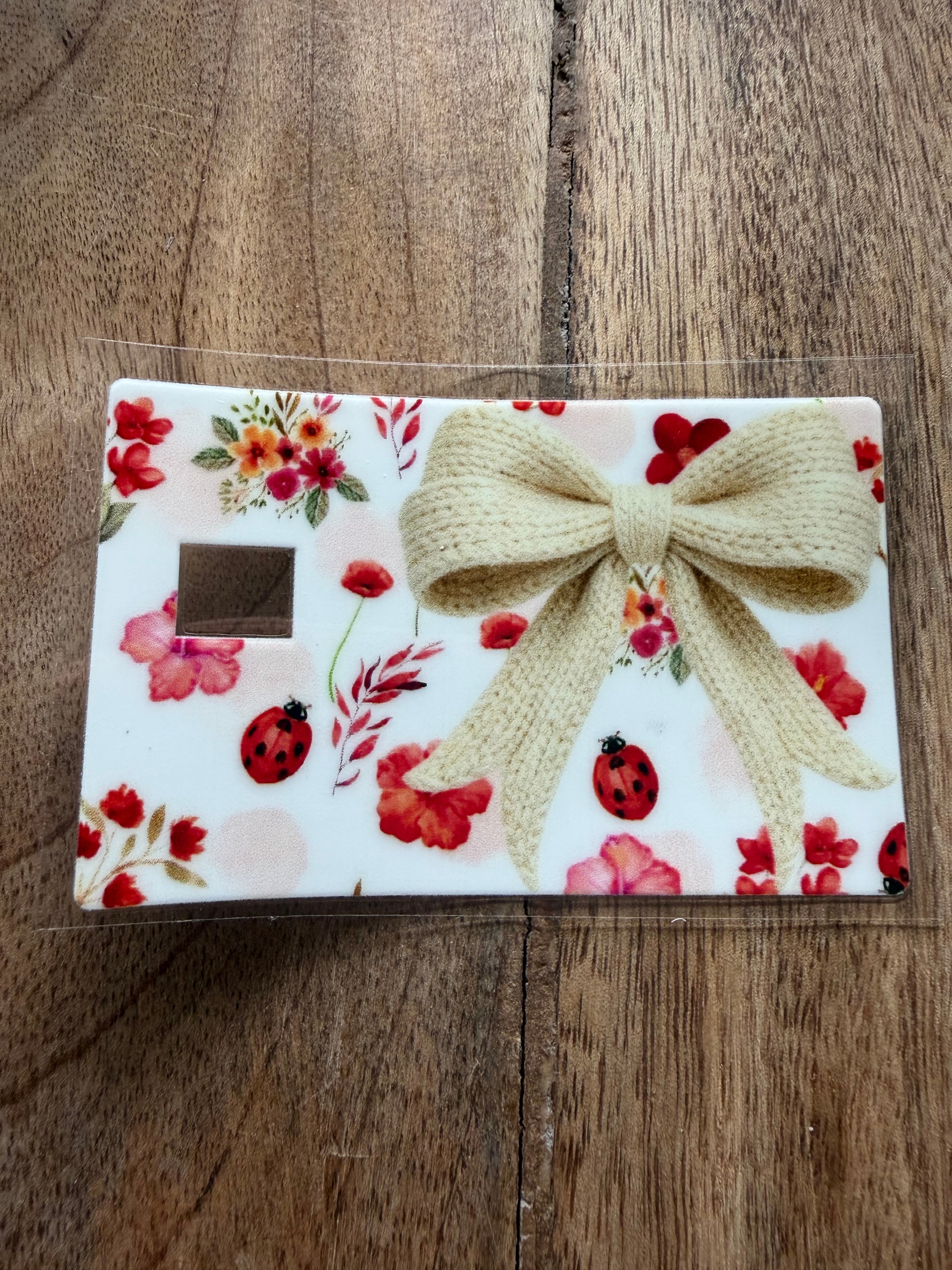 Bow with Lady Bugs Card Wrap