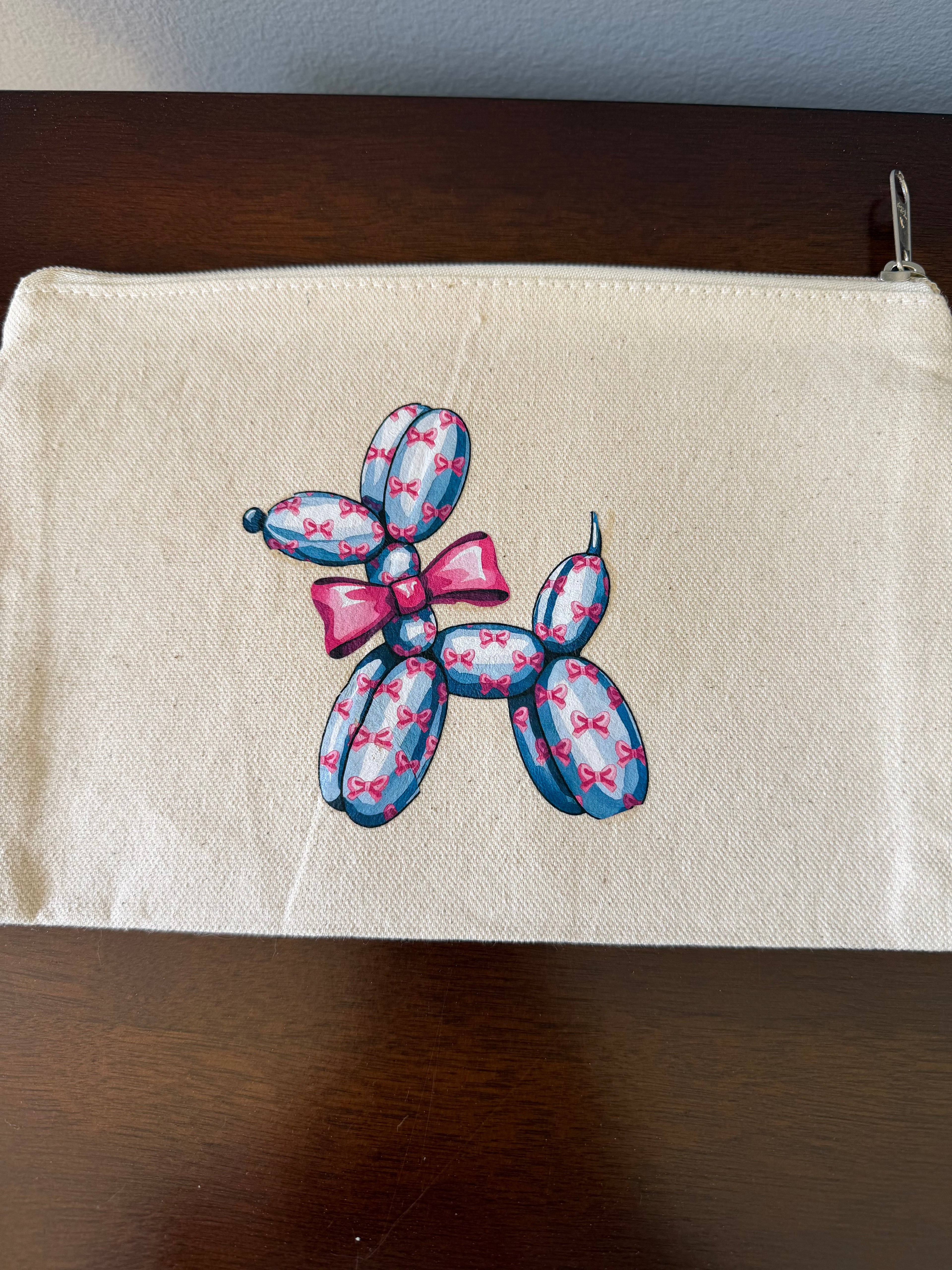 Balloon Dog Tote Bag With Matching Zipper Pouch