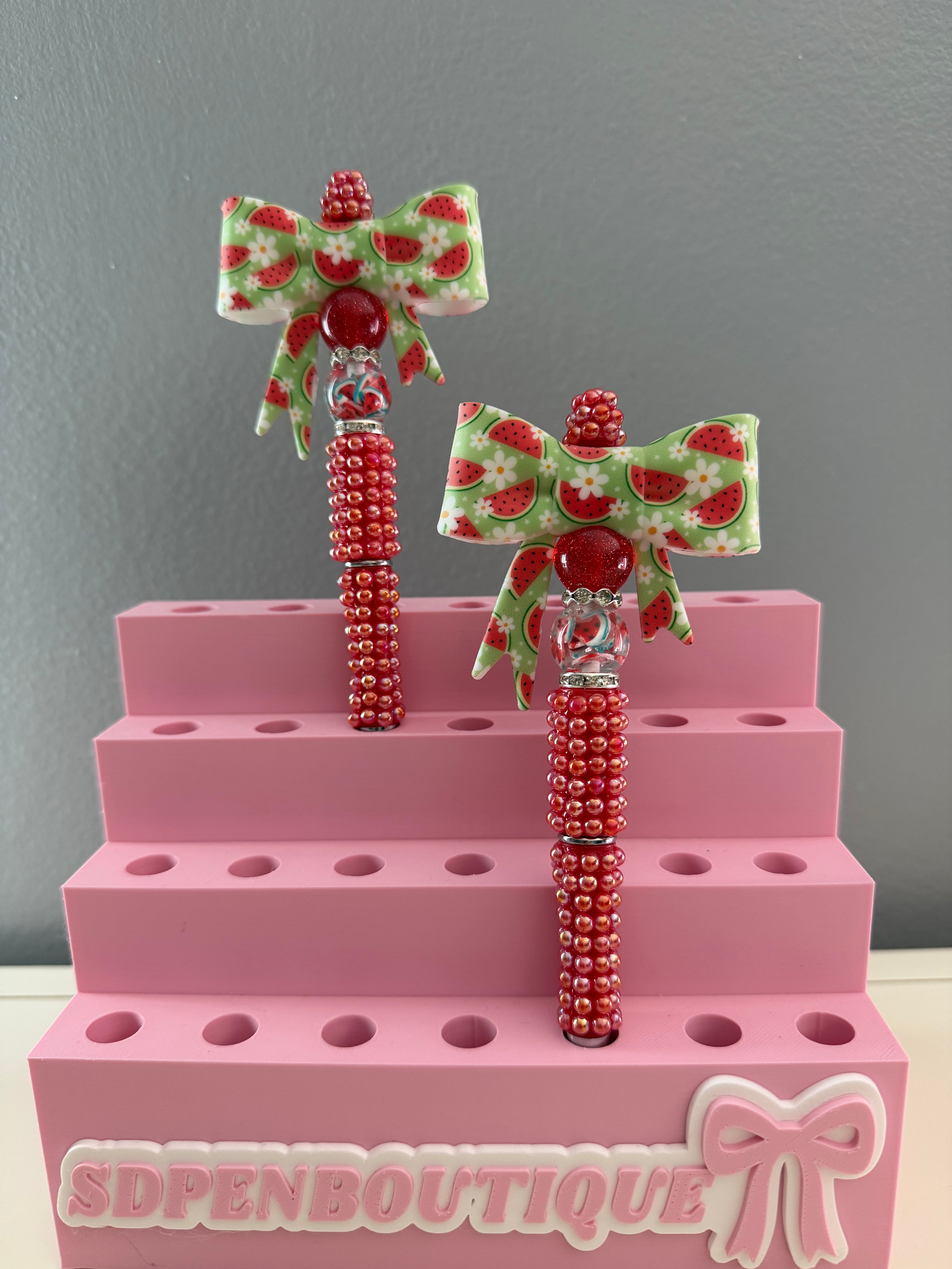 Watermelon Beaded Bow Pen