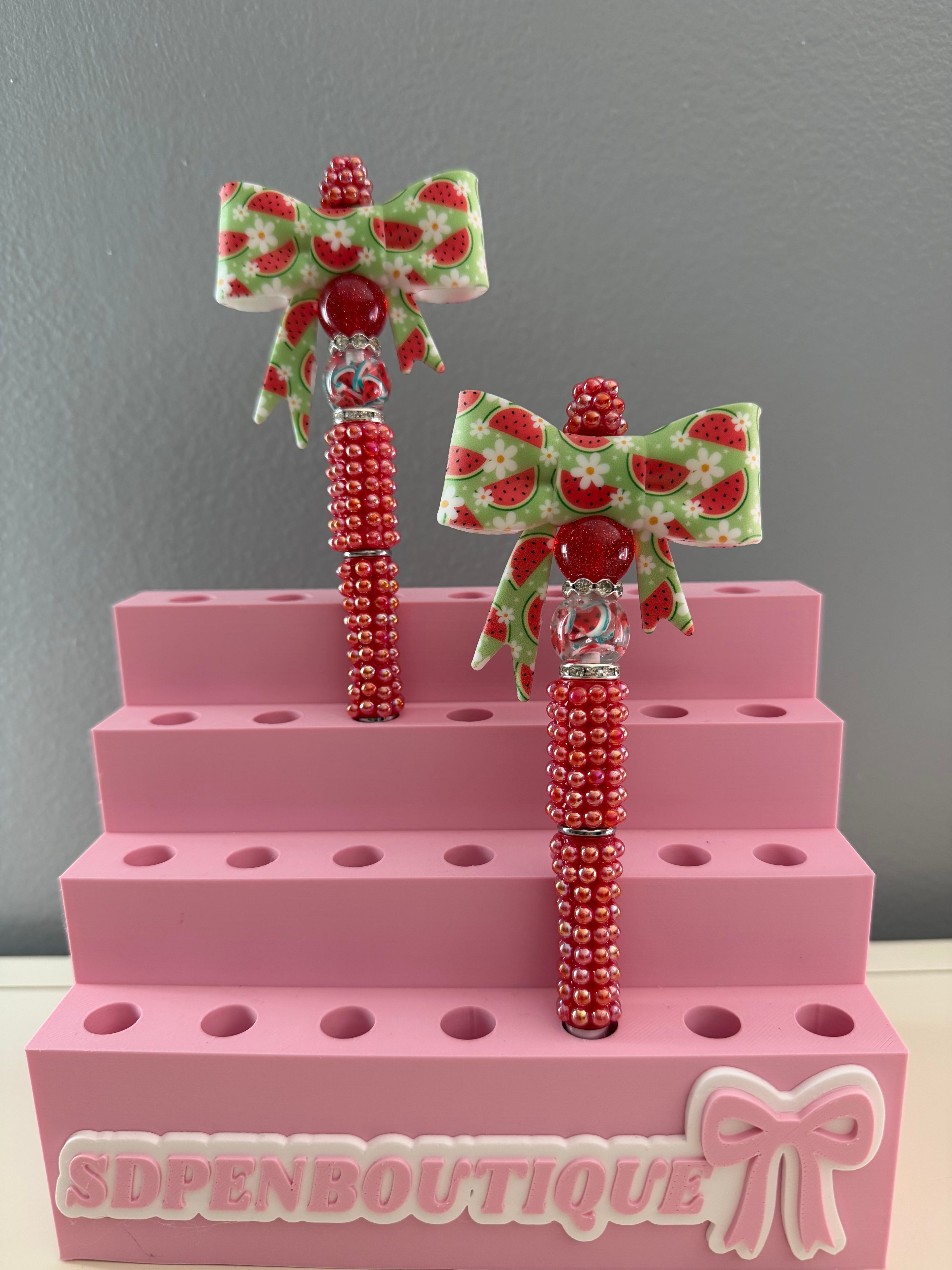 Watermelon Beaded Bow Pen