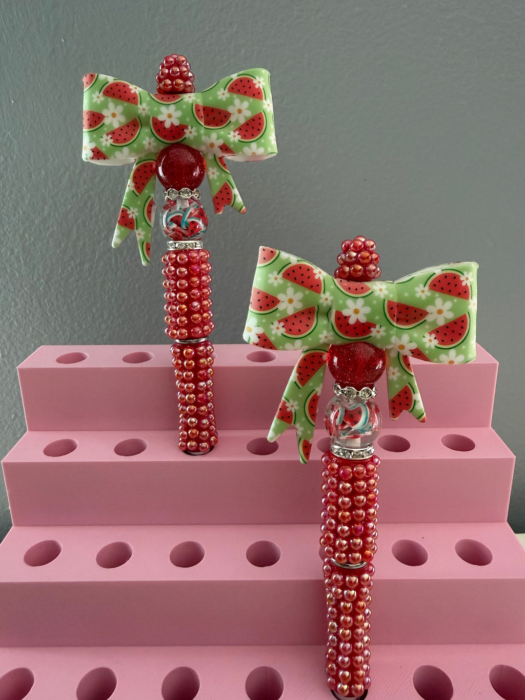 Watermelon Beaded Bow Pen