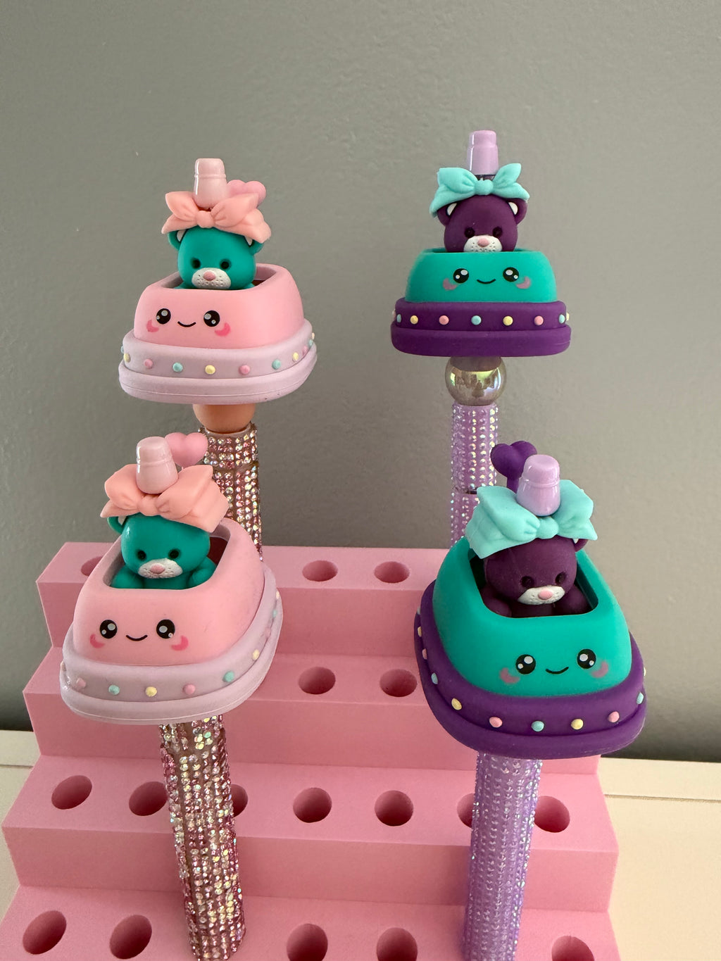Bumper Car With Teddybear Beaded Pen