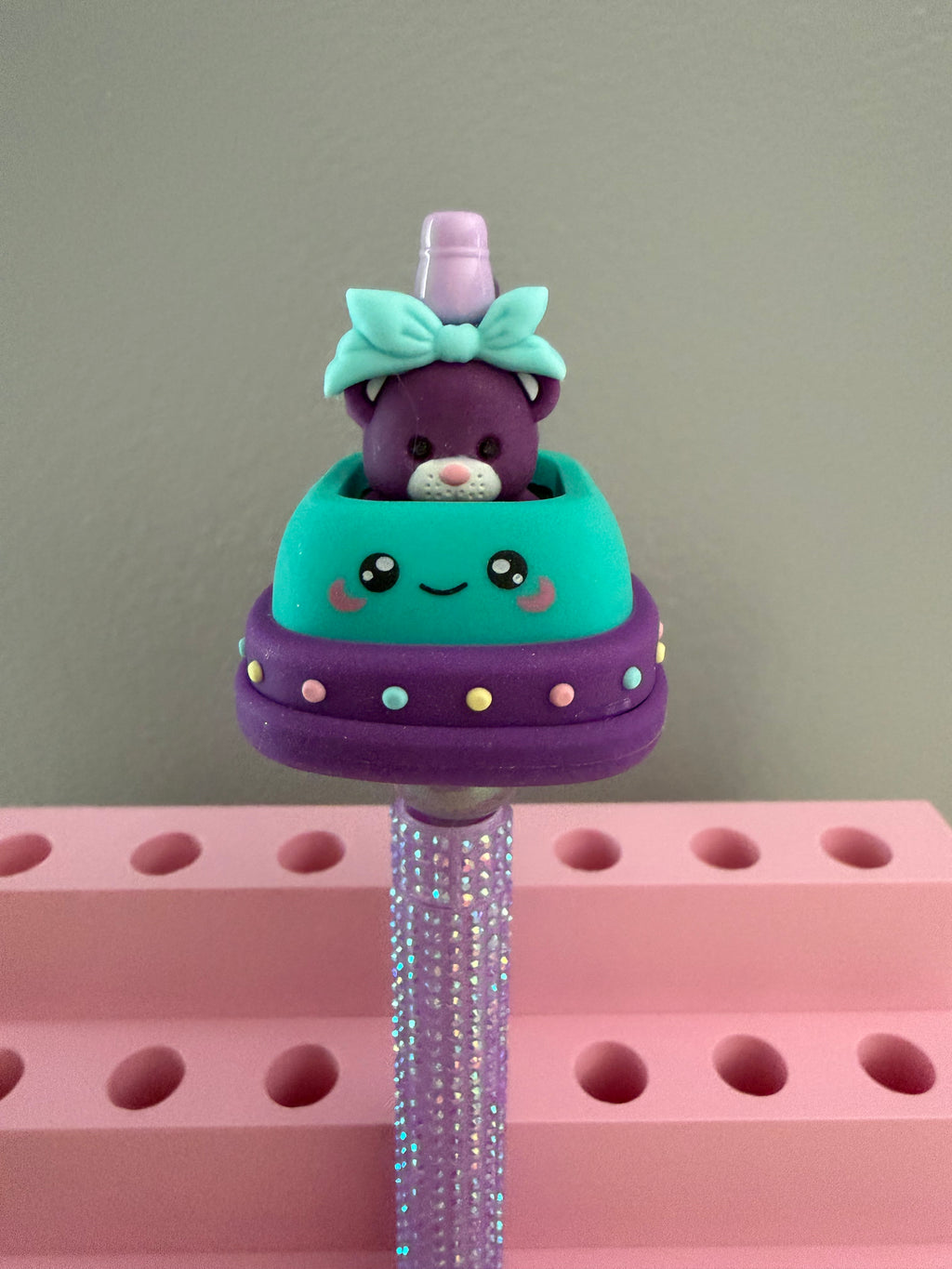 Bumper Car With Teddybear Beaded Pen