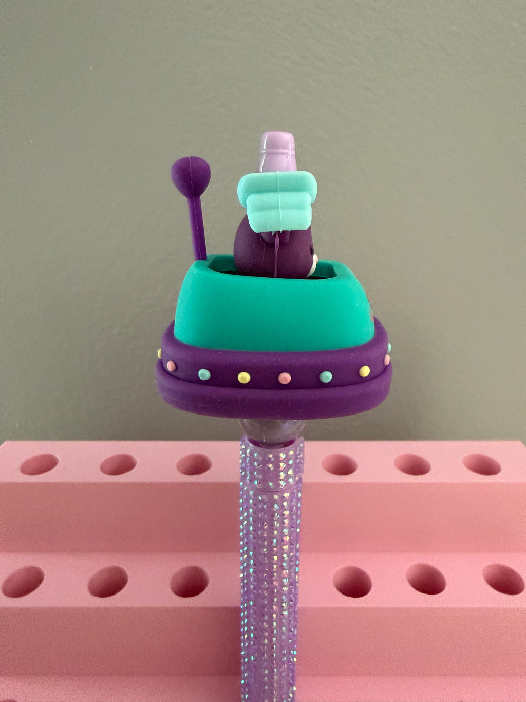Bumper Car With Teddybear Beaded Pen