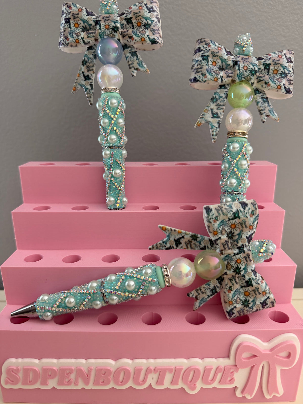 Beach Bum on a Pearl Beaded Pen
