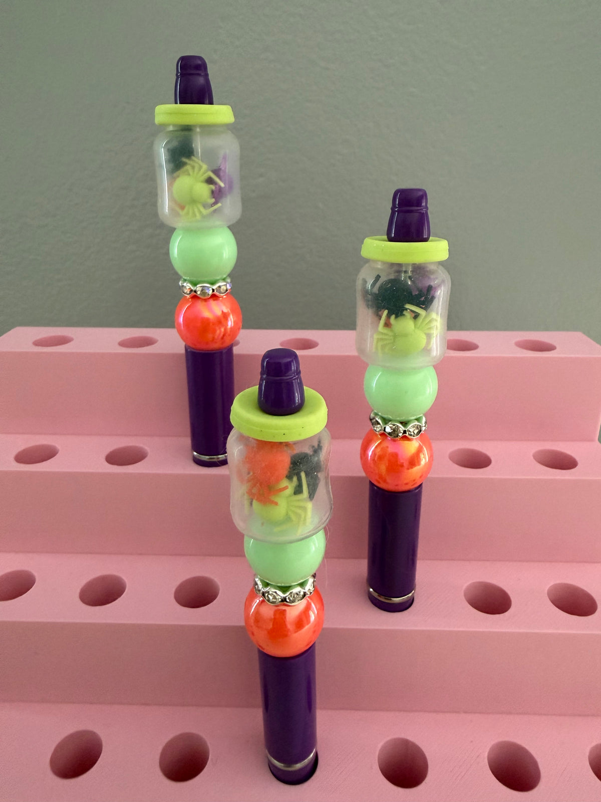 Halloween Spider Jar Beaded Pen