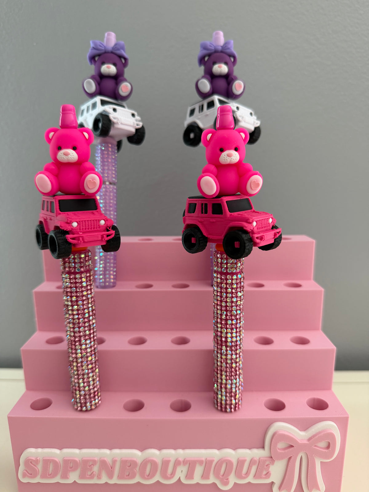 Teddy Bear on Jeep Beaded Pen