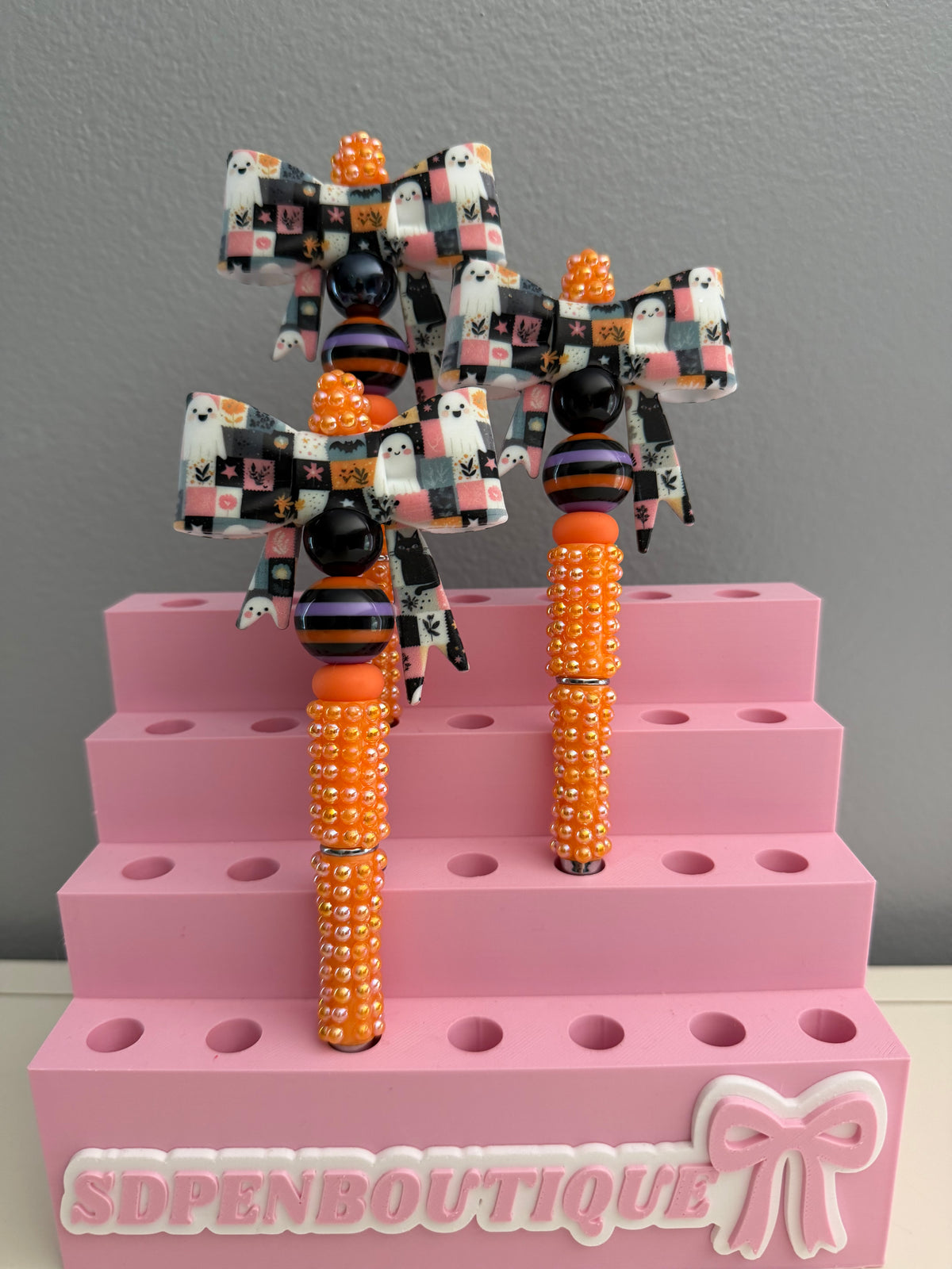 Ghost Pumpkin Beaded Pen