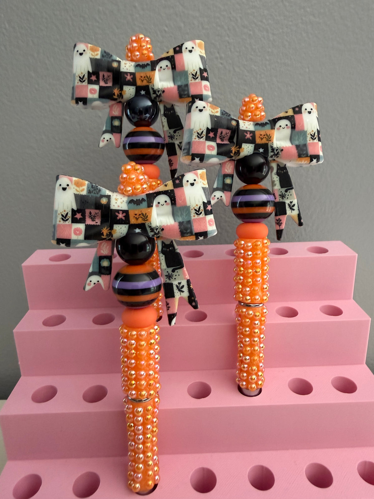 Ghost Pumpkin Beaded Pen
