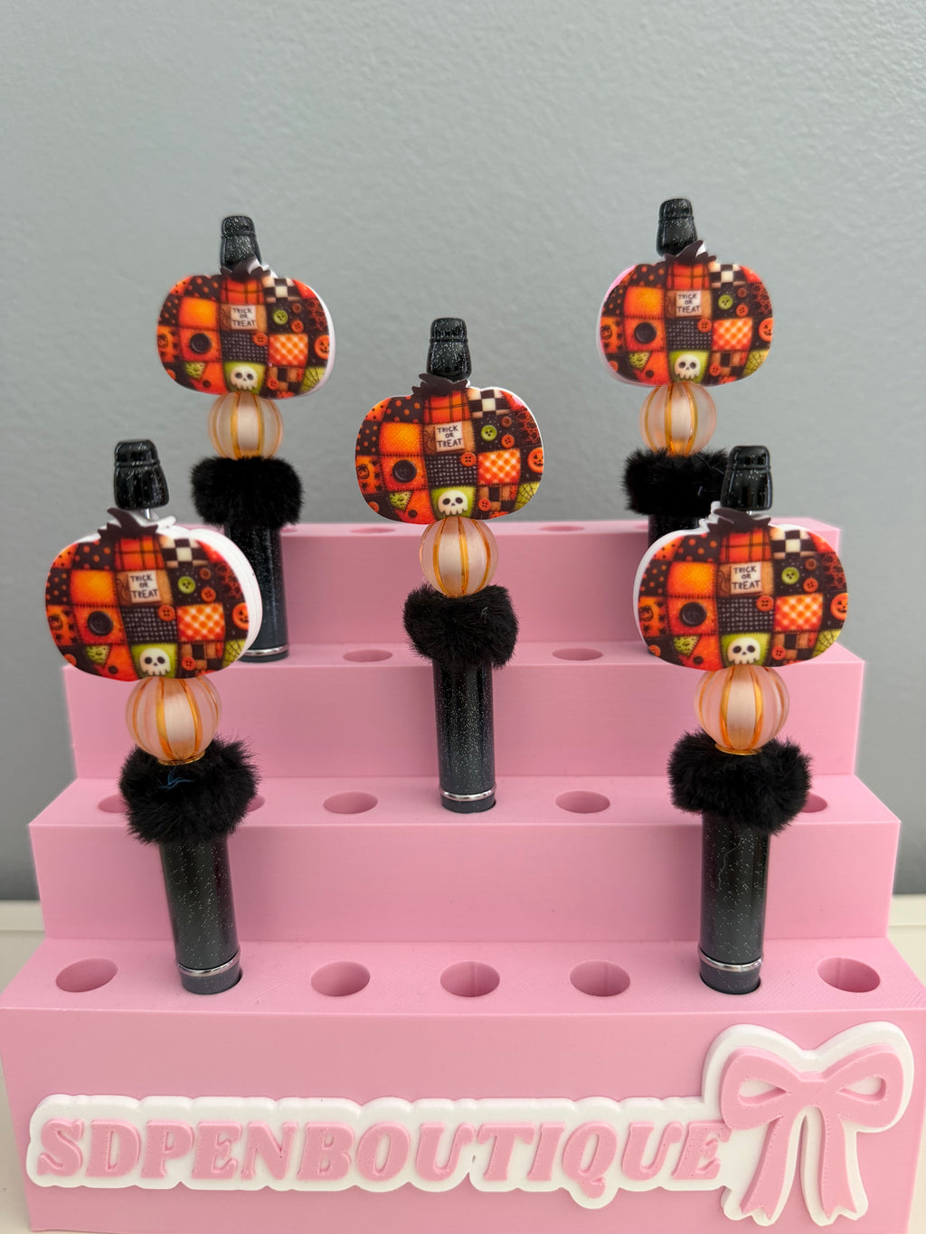 Pumpkin Patchwork Beaded Pen