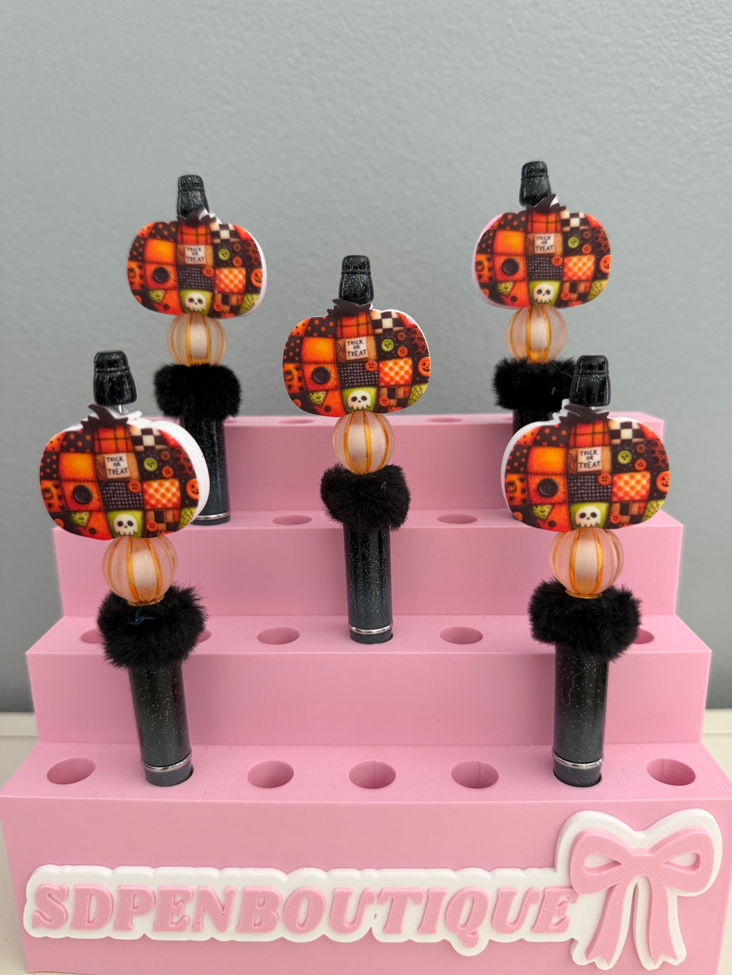 Pumpkin Patchwork Beaded Pen
