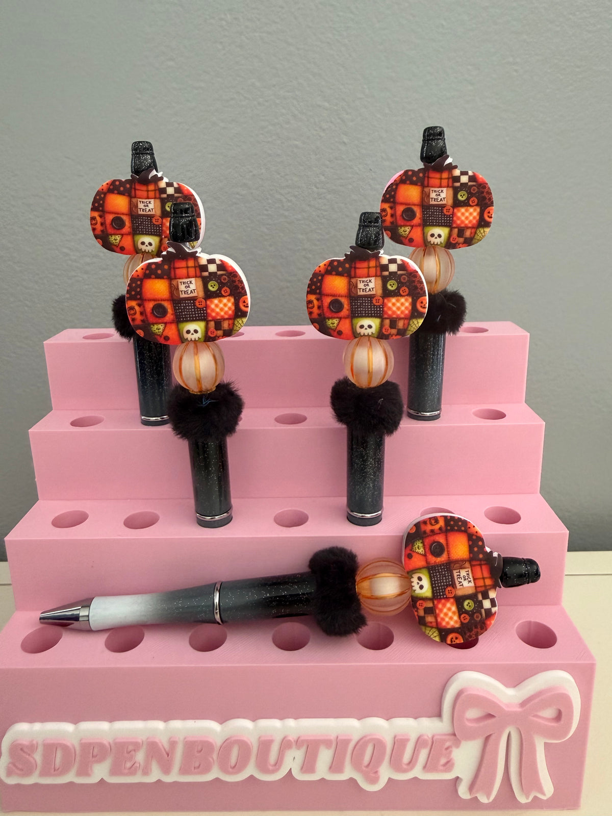 Pumpkin Patchwork Beaded Pen