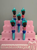 Halloween Black Skull with Pink Flowers Gem Pen