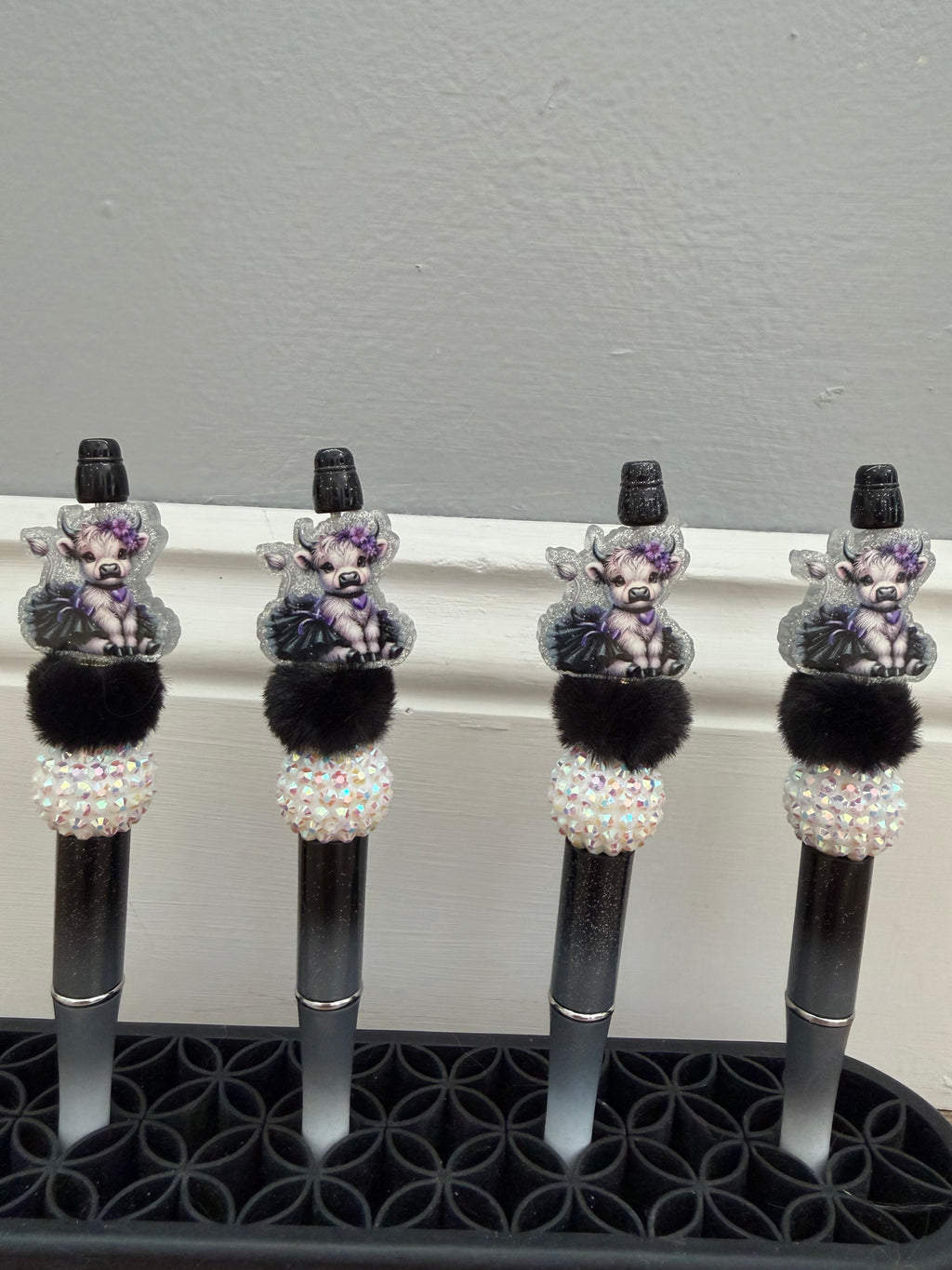 Highland Cow Beaded Pen