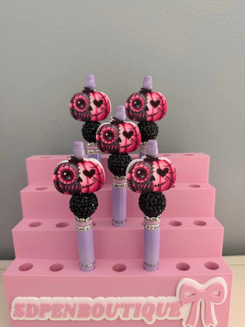 Pumpkin Face Beaded Pen