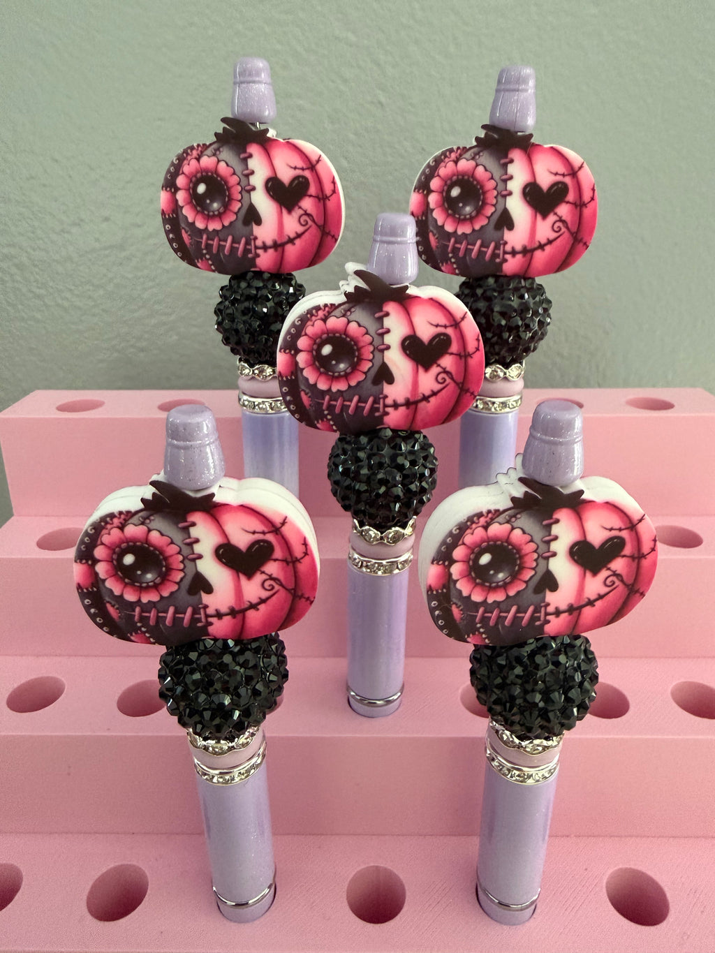 Pumpkin Face Beaded Pen