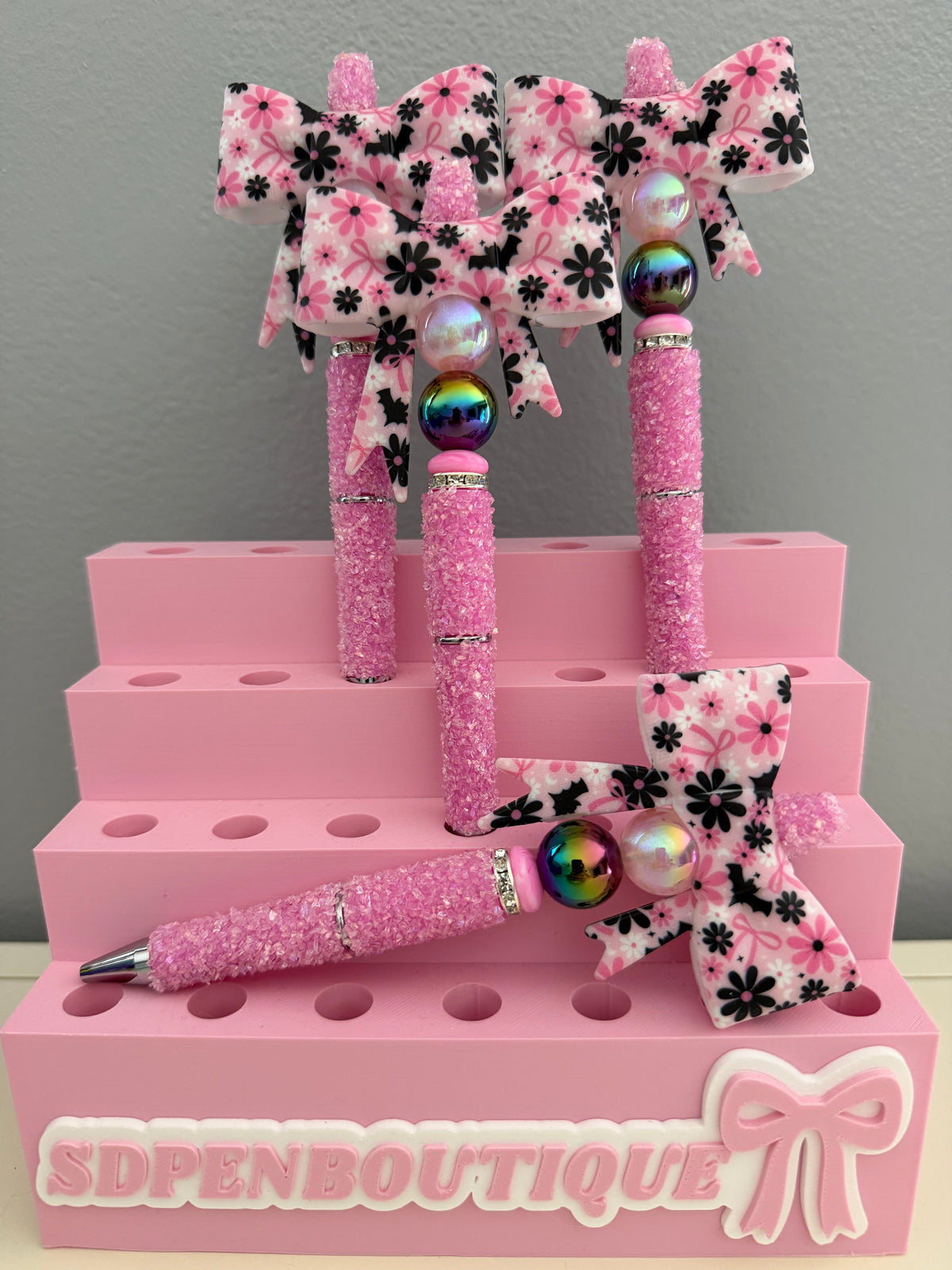Flower Bow Beaded Pen