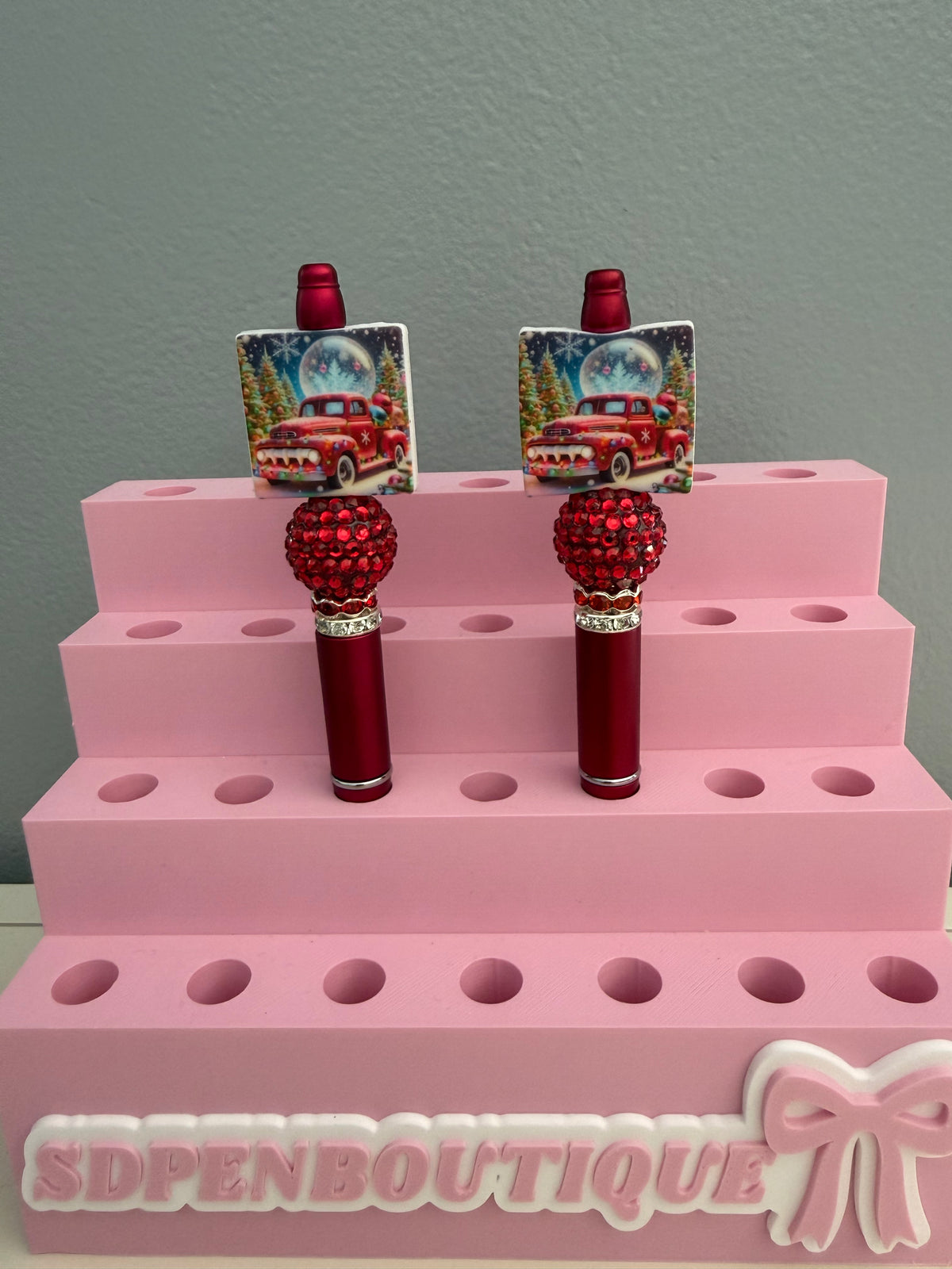 Christmas Red Truck Beaded Pen