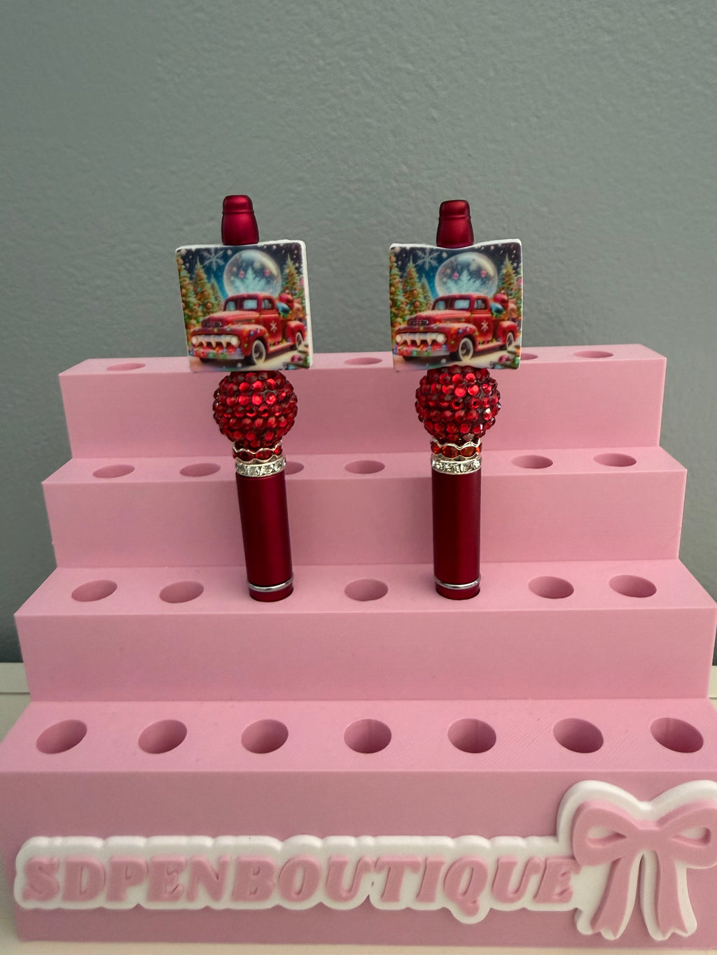Christmas Red Truck Beaded Pen