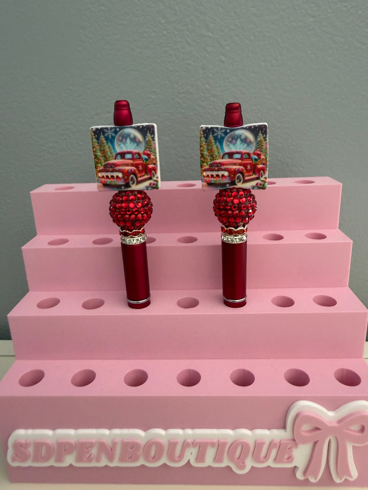 Christmas Red Truck Beaded Pen