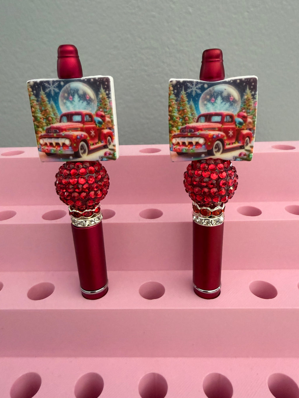 Christmas Red Truck Beaded Pen