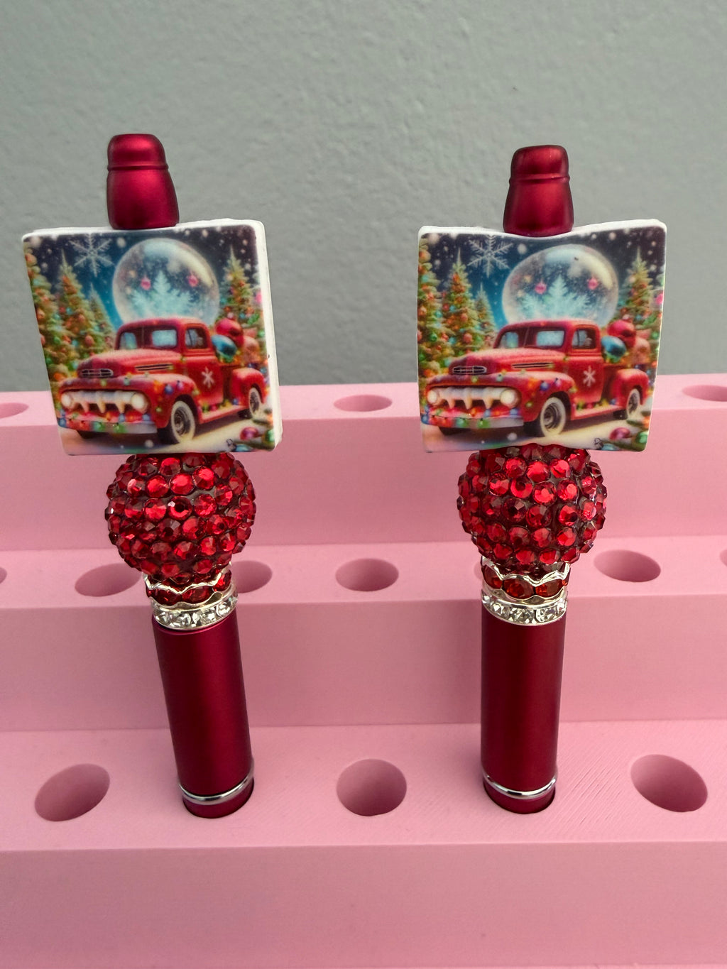 Christmas Red Truck Beaded Pen