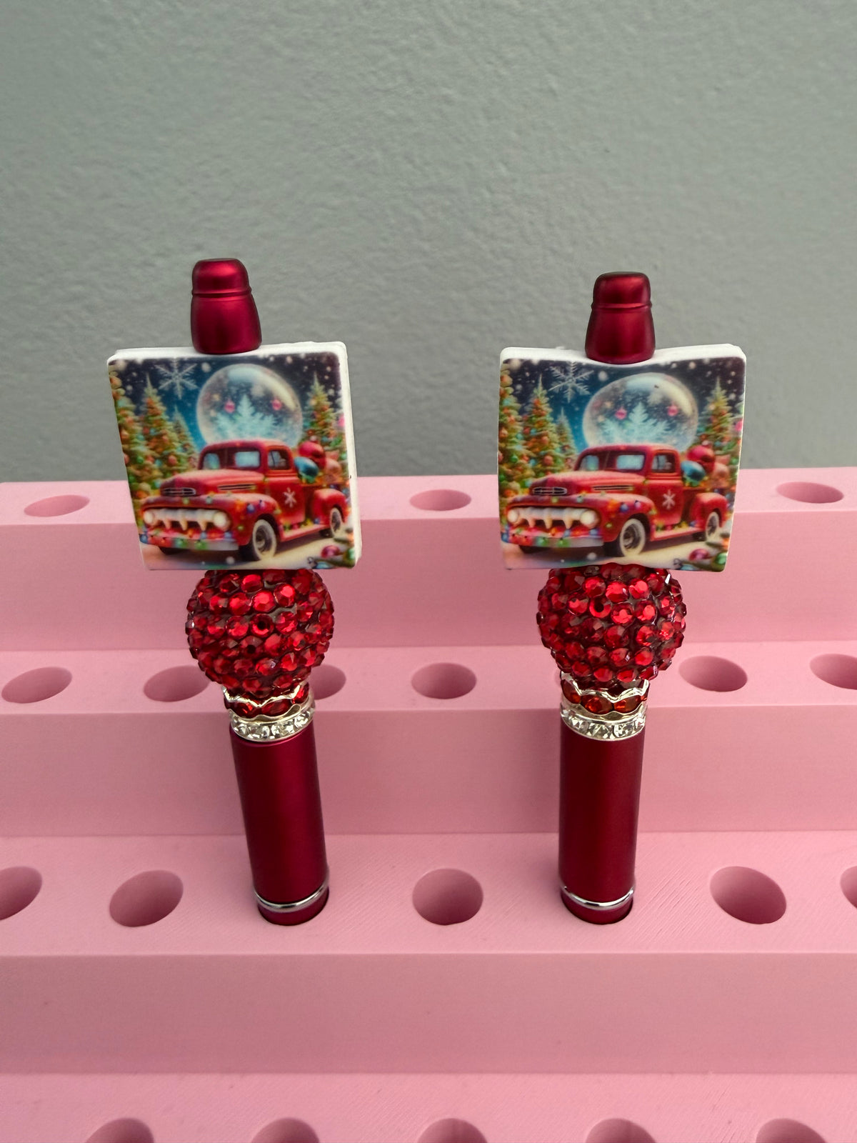 Christmas Red Truck Beaded Pen