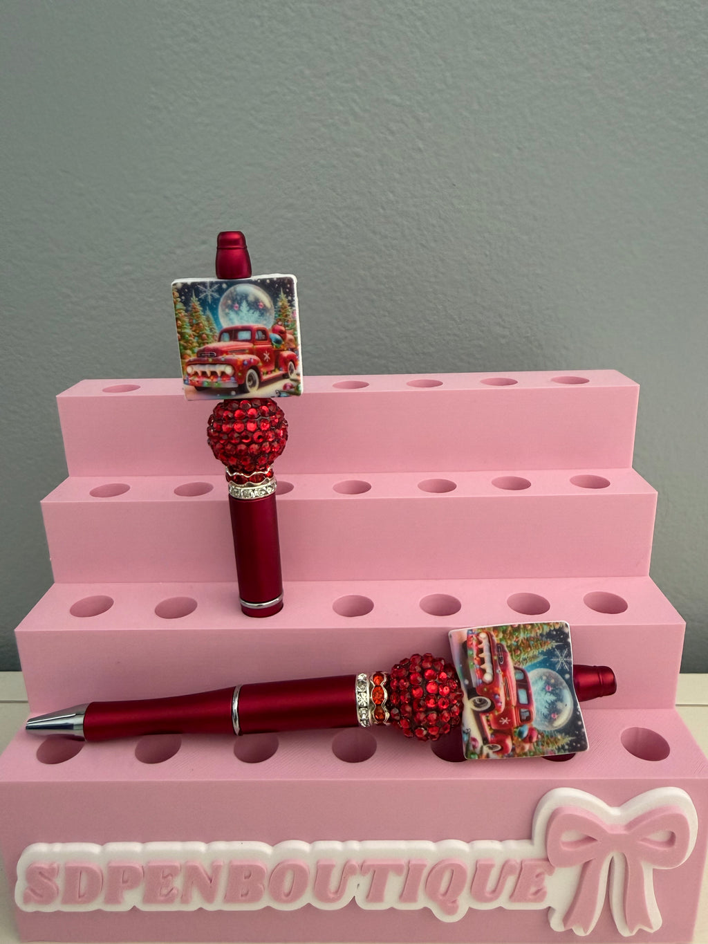 Christmas Red Truck Beaded Pen