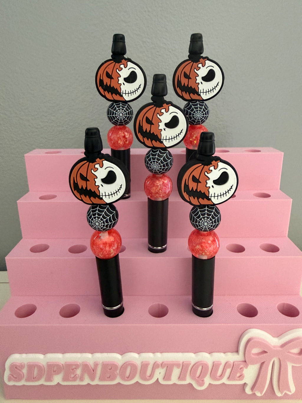2 Face Pumpkin Beaded Pen