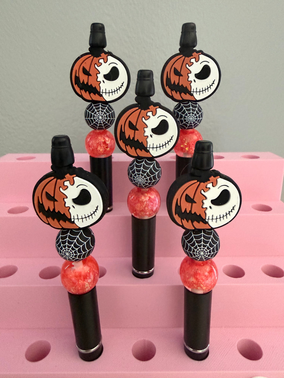 2 Face Pumpkin Beaded Pen