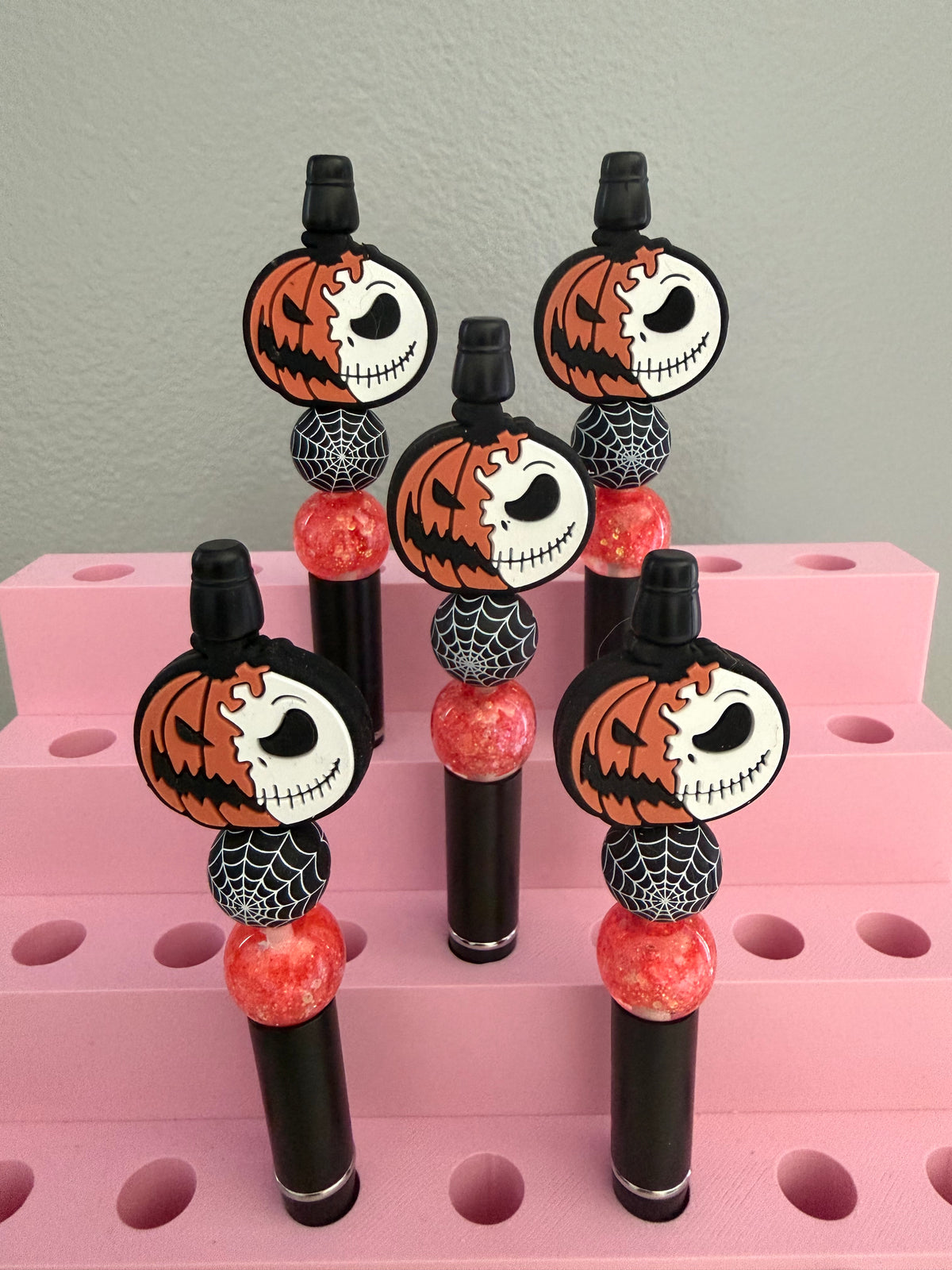 2 Face Pumpkin Beaded Pen