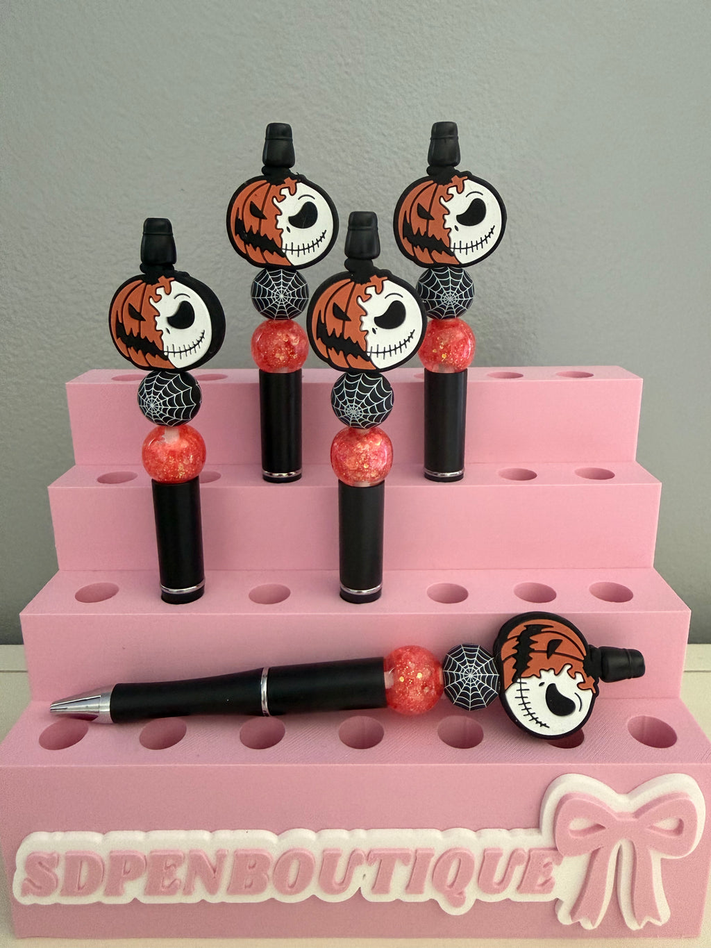 2 Face Pumpkin Beaded Pen