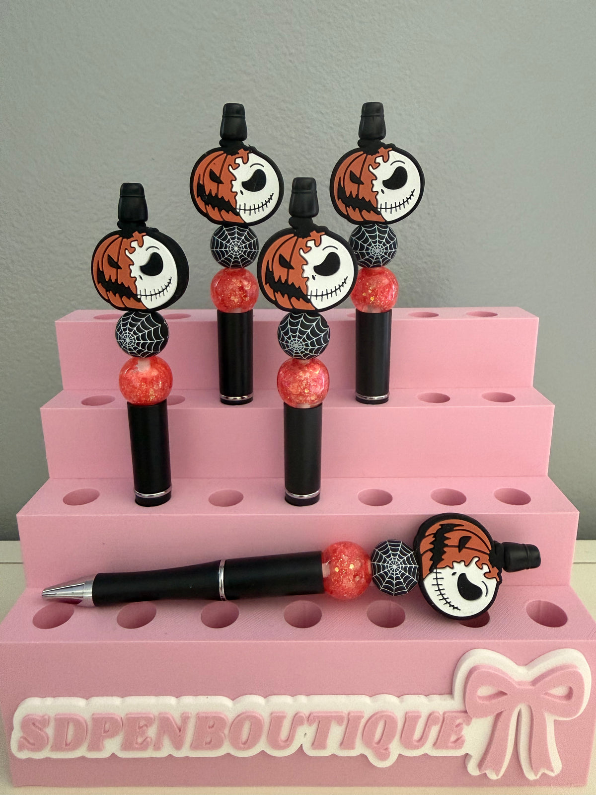 2 Face Pumpkin Beaded Pen