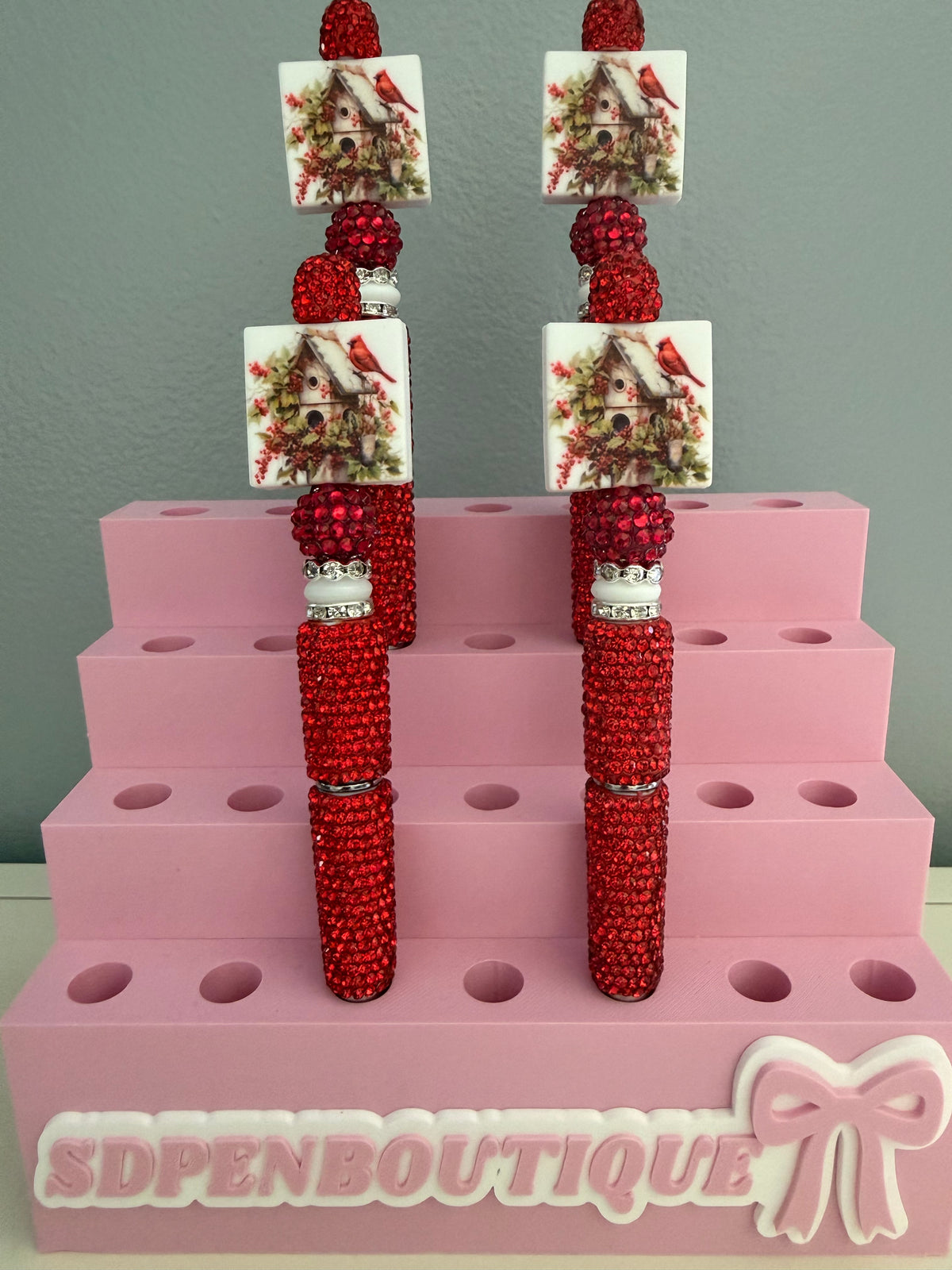 Red Cardinal Beaded Pen