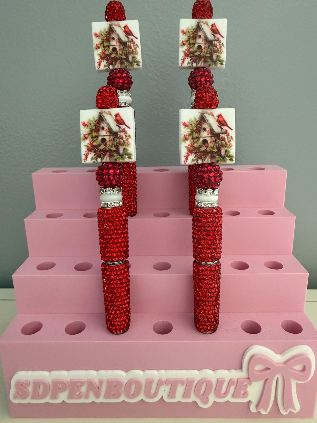 Red Cardinal Beaded Pen