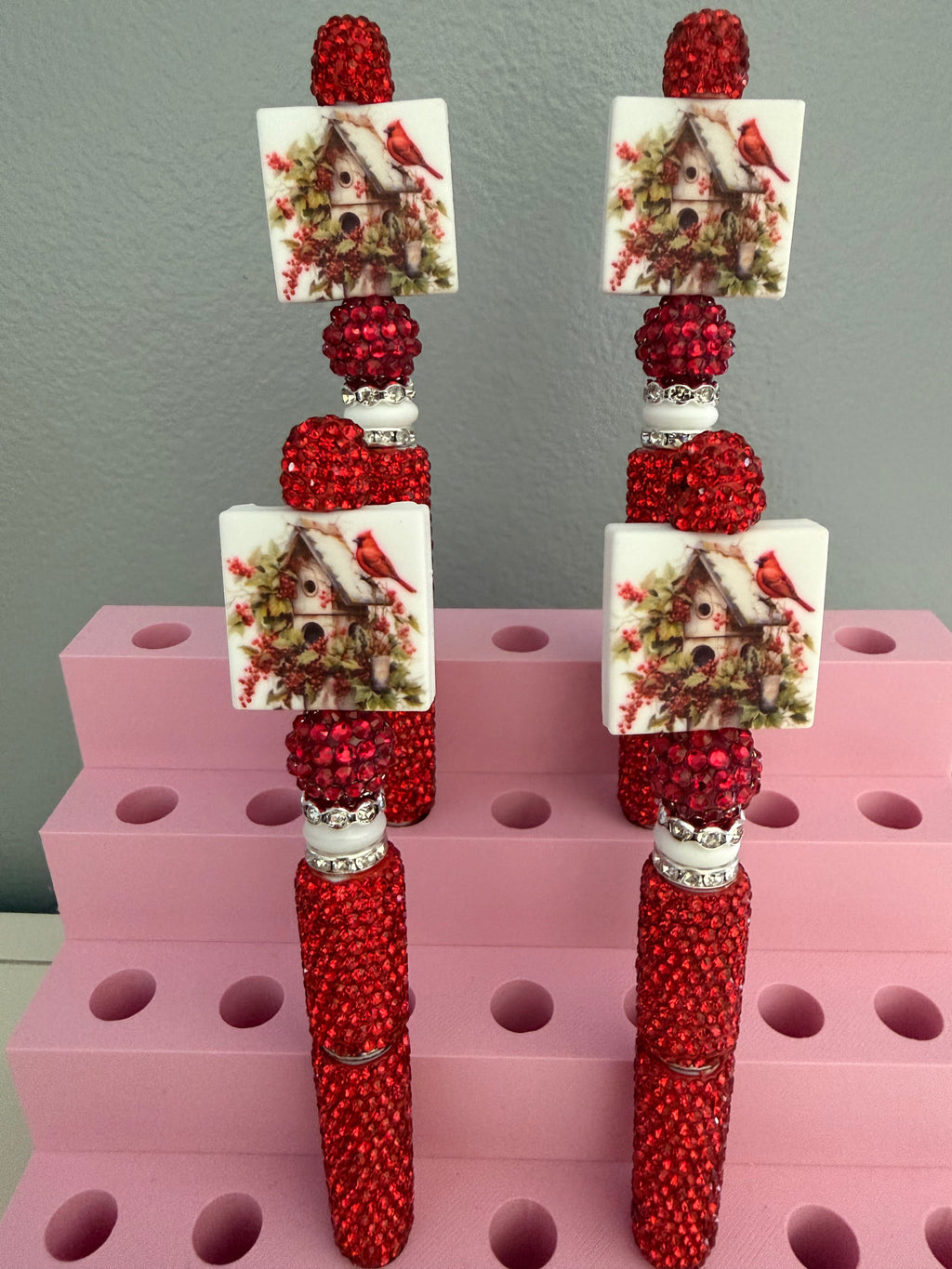 Red Cardinal Beaded Pen
