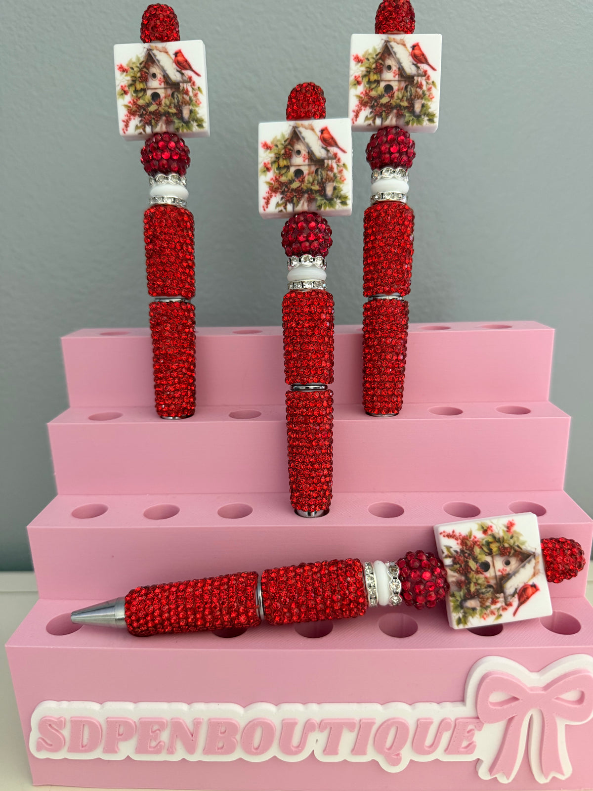 Red Cardinal Beaded Pen