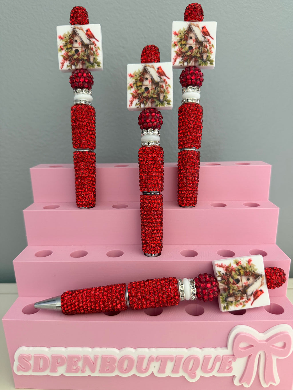 Red Cardinal Beaded Pen