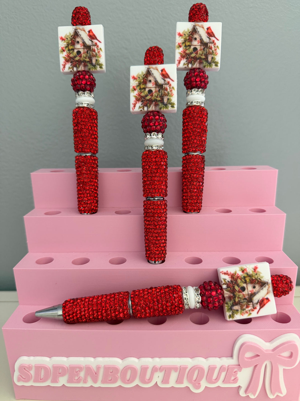 Red Cardinal Beaded Pen