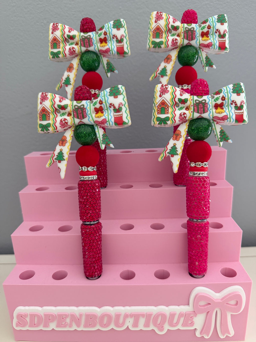 Christmas Bow Beaded Pen