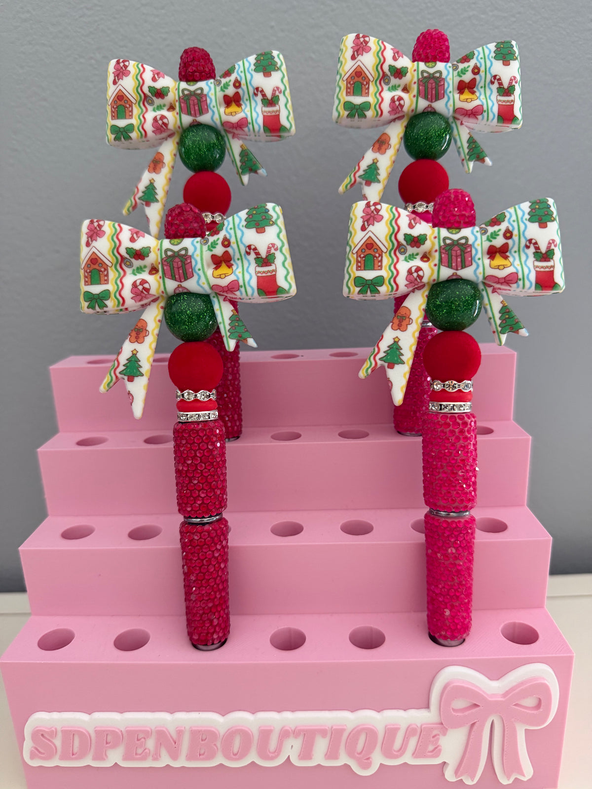 Christmas Bow Beaded Pen
