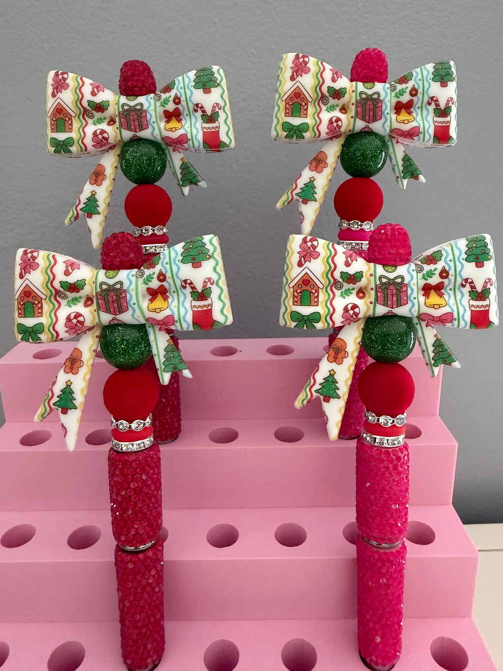 Christmas Bow Beaded Pen