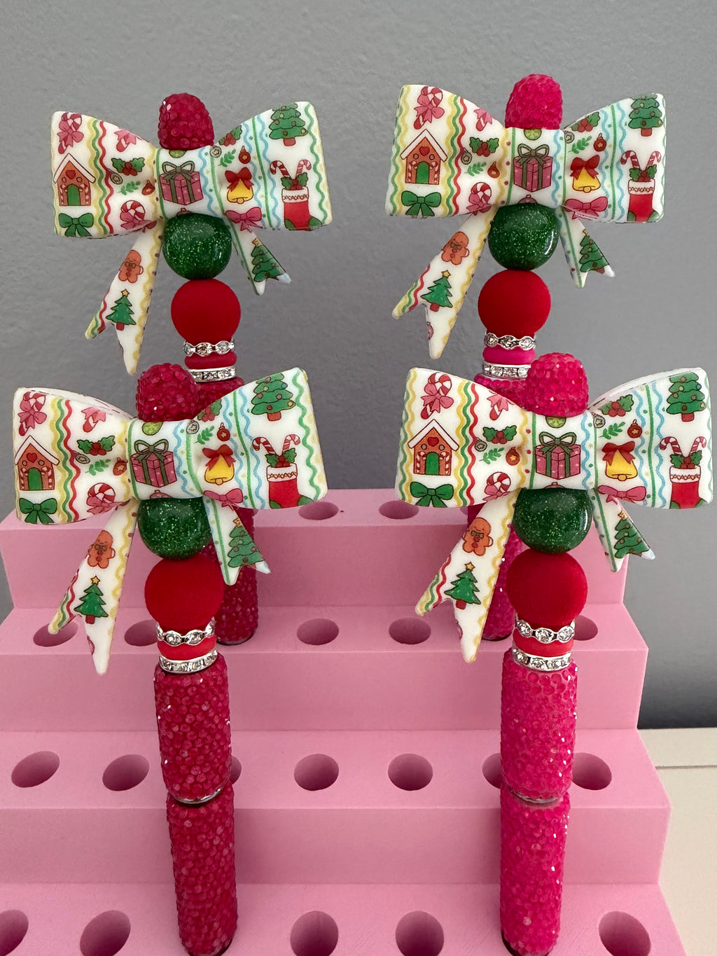 Christmas Bow Beaded Pen