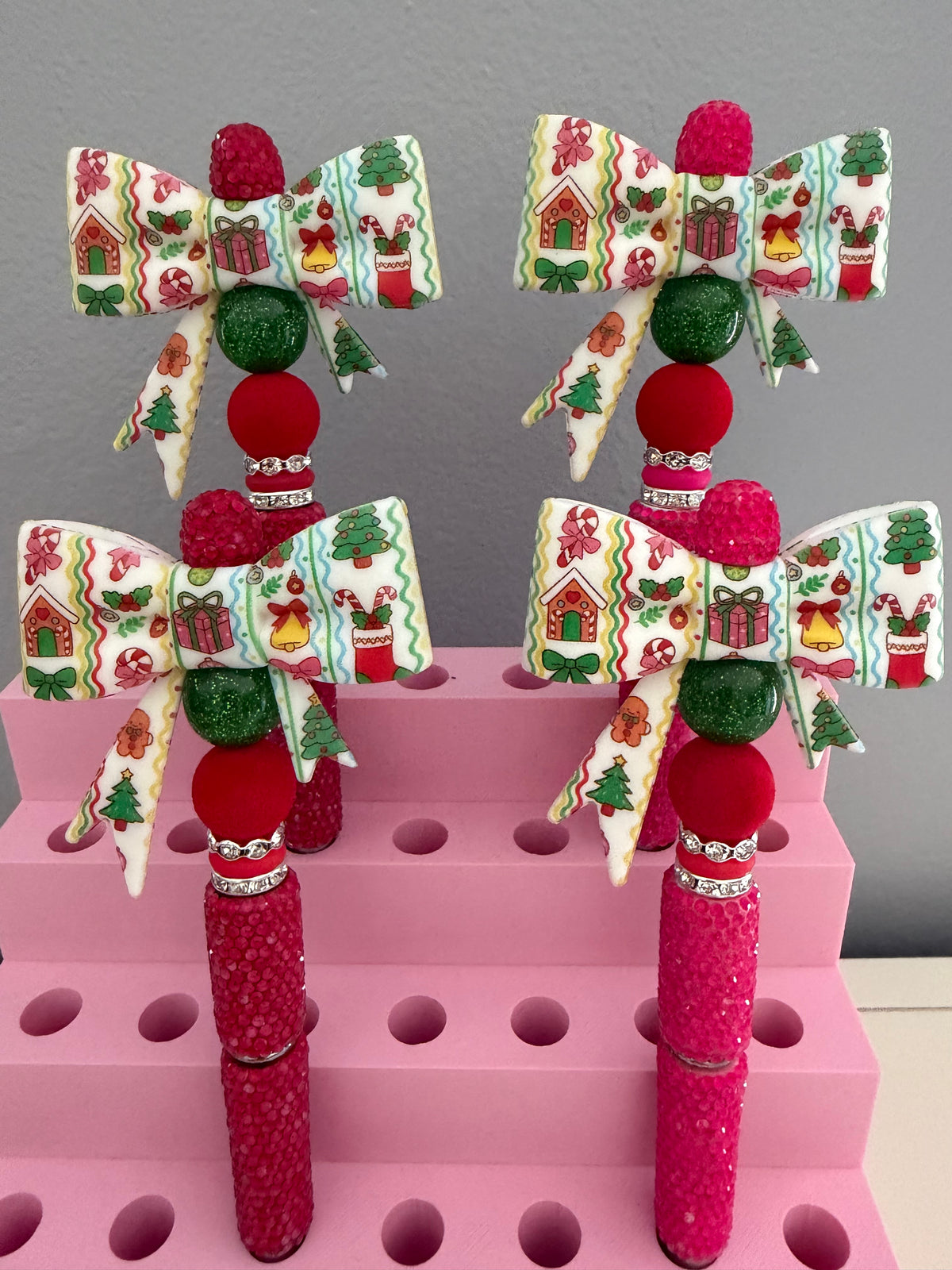 Christmas Bow Beaded Pen