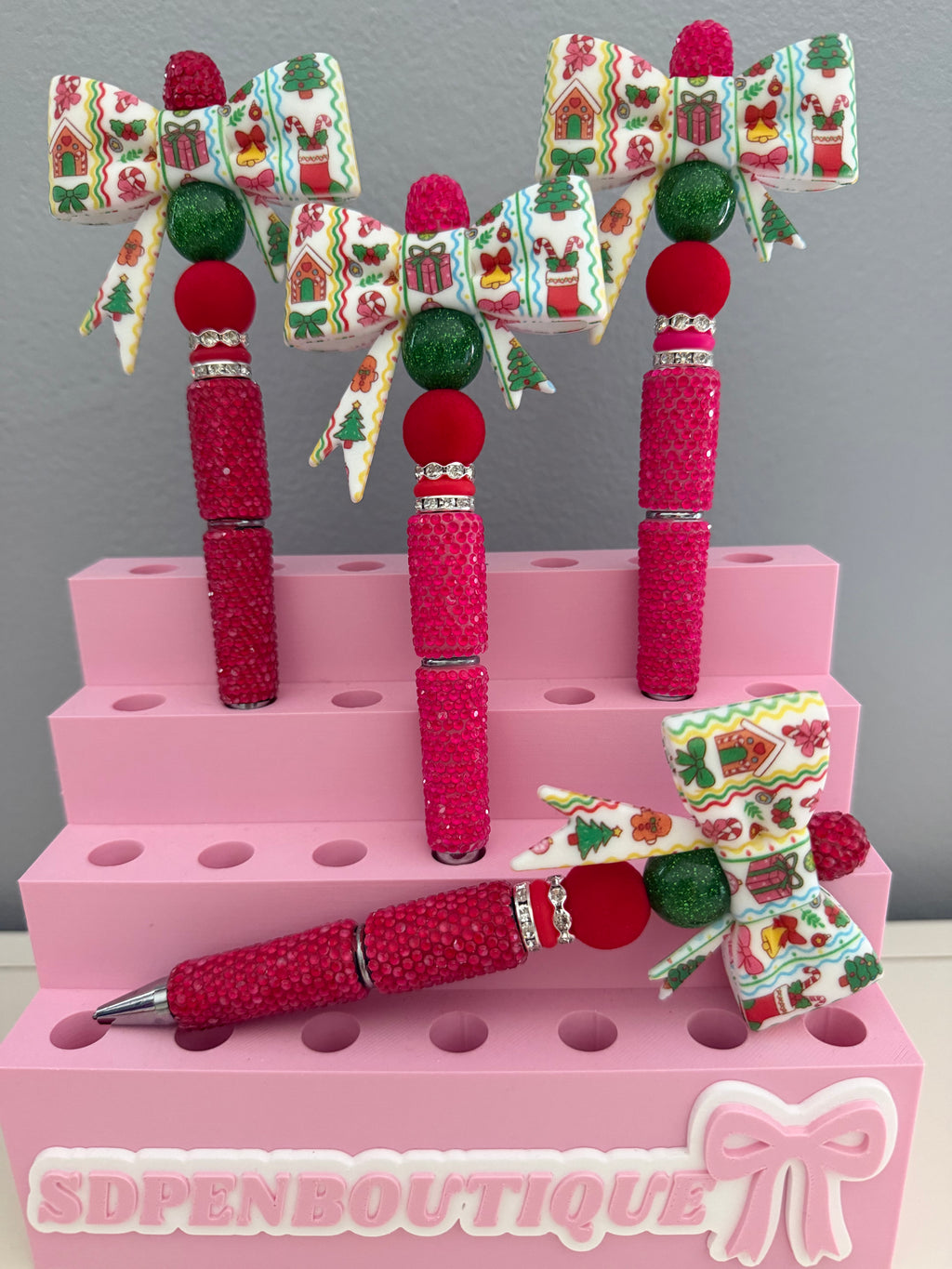 Christmas Bow Beaded Pen