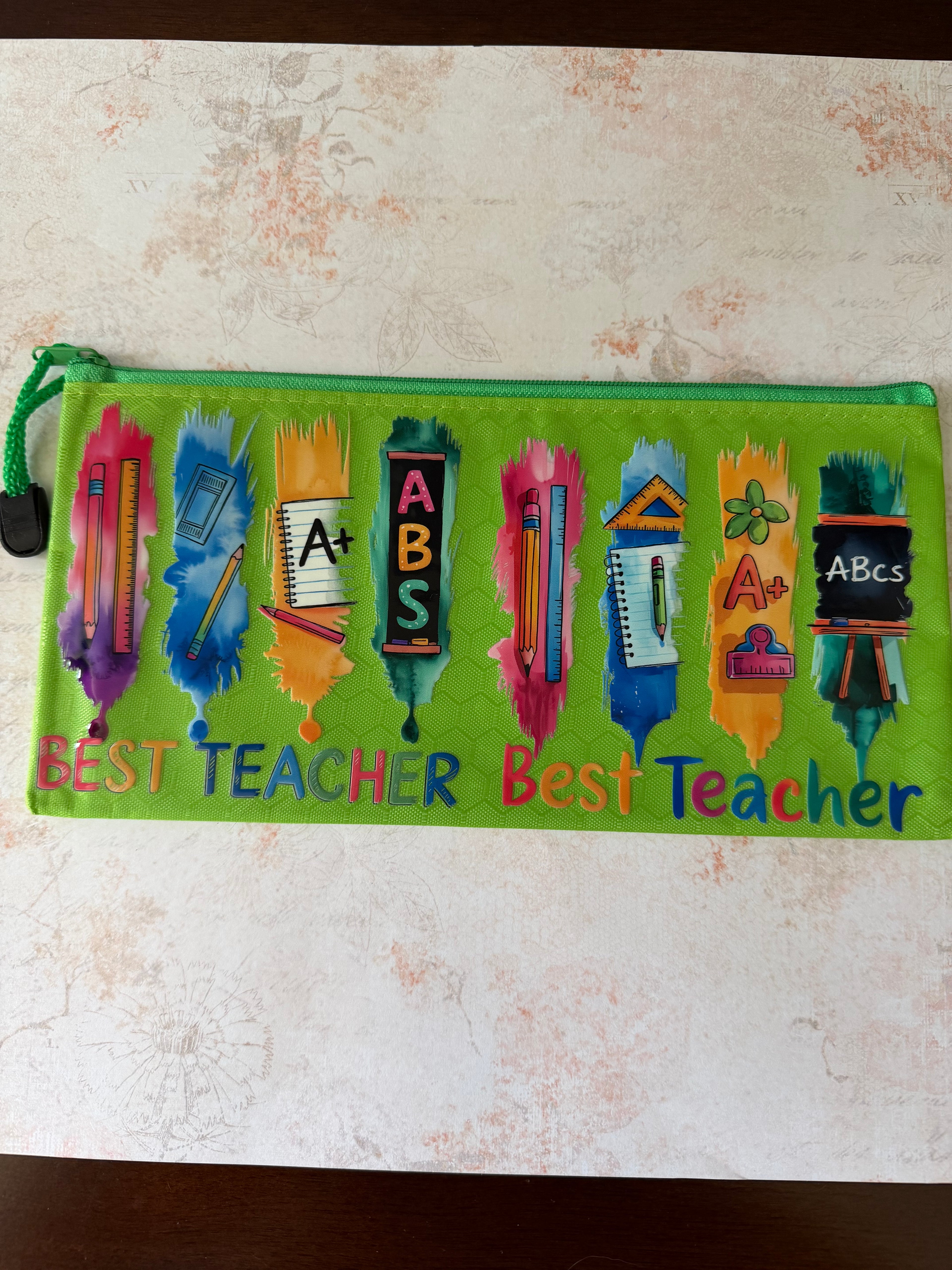 Best Teacher Zipper Pencil Pouch
